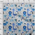 thumbnail image 3 of oneOone Cotton Poplin Blue Fabric Cute Animal Sewing Craft Projects Fabric Prints By Yard 42 Inch Wide, 3 of 4