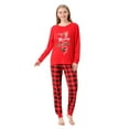 thumbnail image 3 of URMAGIC Matching Family Sleepwear Sets Christmas Pajamas with Lettler Print and Plaid Tee and Bottom Loungewear, 3 of 4