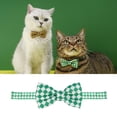 thumbnail image 1 of Collar de gato separable con linda pajarita, cuello clásico con de cuadros con hebilla de seguridad ajustable, apto para , , - beige Verde beige Salvador Collar de gato, 1 of 9