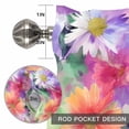 thumbnail image 2 of Spring Flowers Window Valance for Kitchen, Fantasy Watercolor Gradient Pink Purple Yellow Floral Leaf Rod Pocket Short Curtain for Small Windows, Light Filtering Decorative Valance, 42 x 18 Inch, 2 of 9