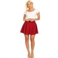 thumbnail image 4 of Moa Collection Women's Solid Casual A-Line Skater Mini Skirt, 4 of 5