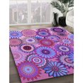 thumbnail image 2 of Ahgly Company Indoor Round Patterned Dark Orchid Purple Area Rugs, 6' Round, 2 of 6