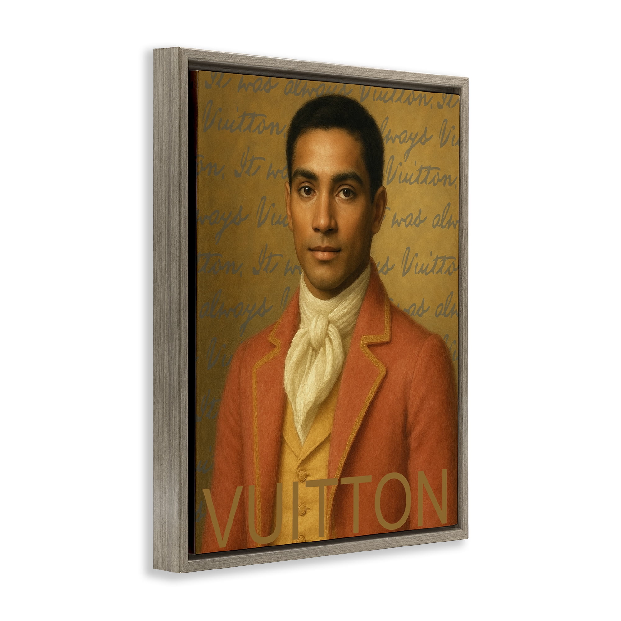 Stupell Industries Vintage Fashion Gent Brown Framed Floater Canvas Wall Art, design by Grotto Studios