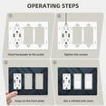 thumbnail image 5 of Dark Black Pattern 3 Gang Toggle Light Switch Cover Decorative Switch Plates and Outlet Covers Wall Plates for Electrical Kitchen Home Office Art Decor, 5 of 5