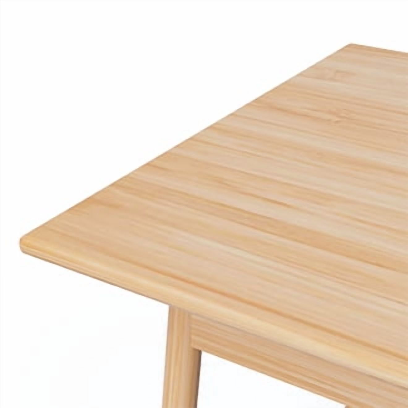 41 Inch Modern Bamboo Computer Desk, Heavy Duty Home Office Writing Study Work Table, Stable Frame Gaming Desk with 450 LBS Weight Capacity