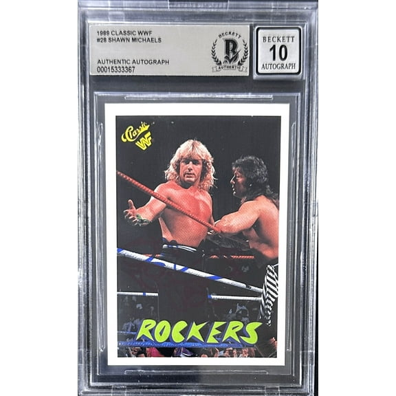 Shawn Michaels 1989 Classic WWF Rookie Card #28 Card Beckett 15333367 Auto 10