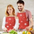 thumbnail image 3 of Red Christmas Snowflake Apron-Garden Aprons for Women with Pockets-Cotton Linen Waterproof Kitchen Cooking Gardening Aprons Adjustable for Kitchen,Cooking,BBQ and Salon 32"x27", 3 of 7