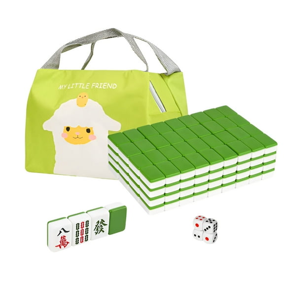 BESTSKY Traditional Chinese Mahjong Game Set 144 Tiles,With Portable Handbag,Tile Size - 2.4 * 1.5 * 1.1 Cm