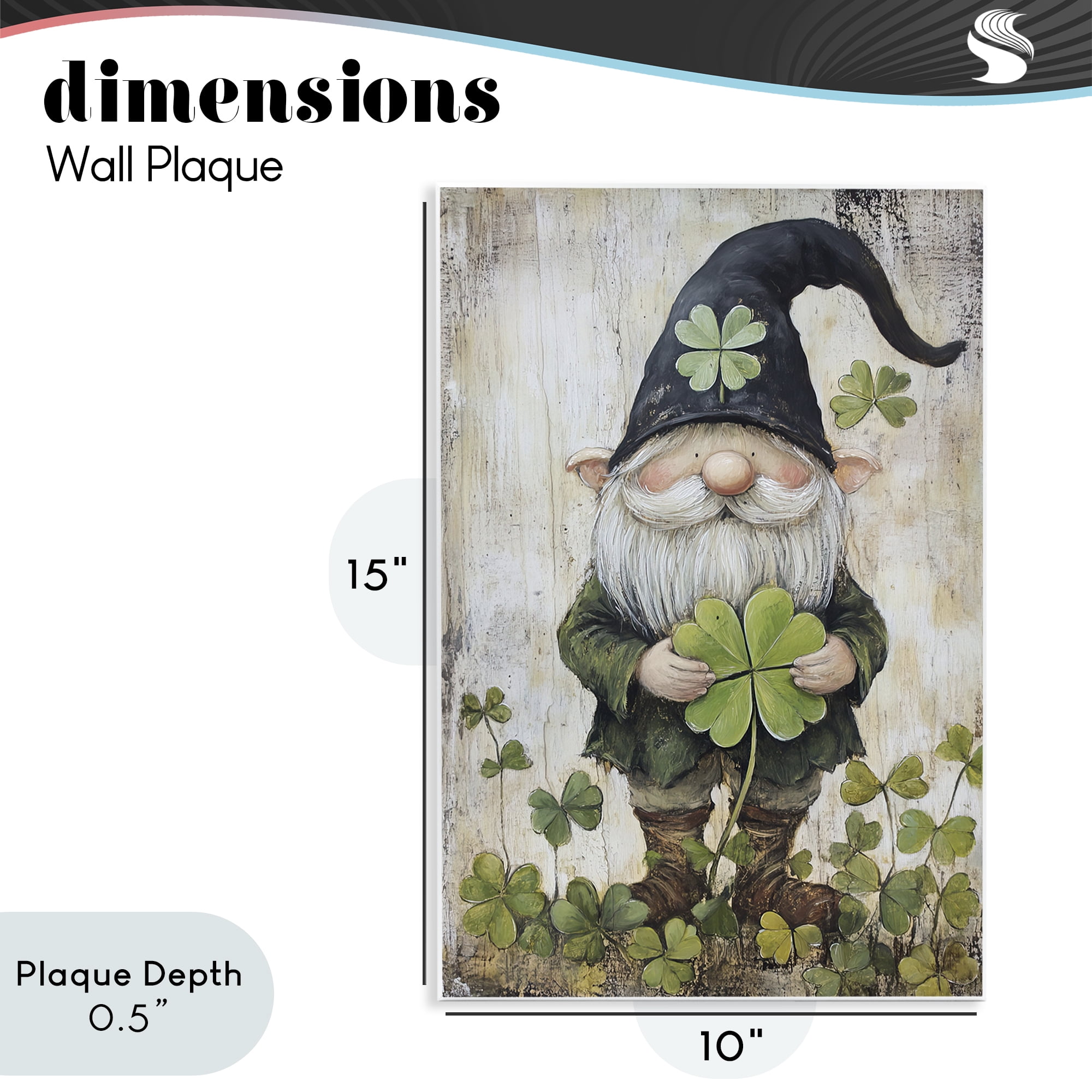 Stupell Industries Cottage Shamrock Gnome Wall Plaque Art, design by Tina LeCour