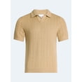 thumbnail image 5 of Free Assembly Men's Wavy Stitch Cotton Polo Sweater with Short Sleeves, Sizes S-3XL, 5 of 6