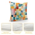thumbnail image 4 of GOSMITH  Abstract Pillow Cushion Cover Rainbow Colored Geometric Square Shaped Blurry Effects Watercolor Design, Decorative Square Accent Pillow Case,  Blue and Red, 4 of 5