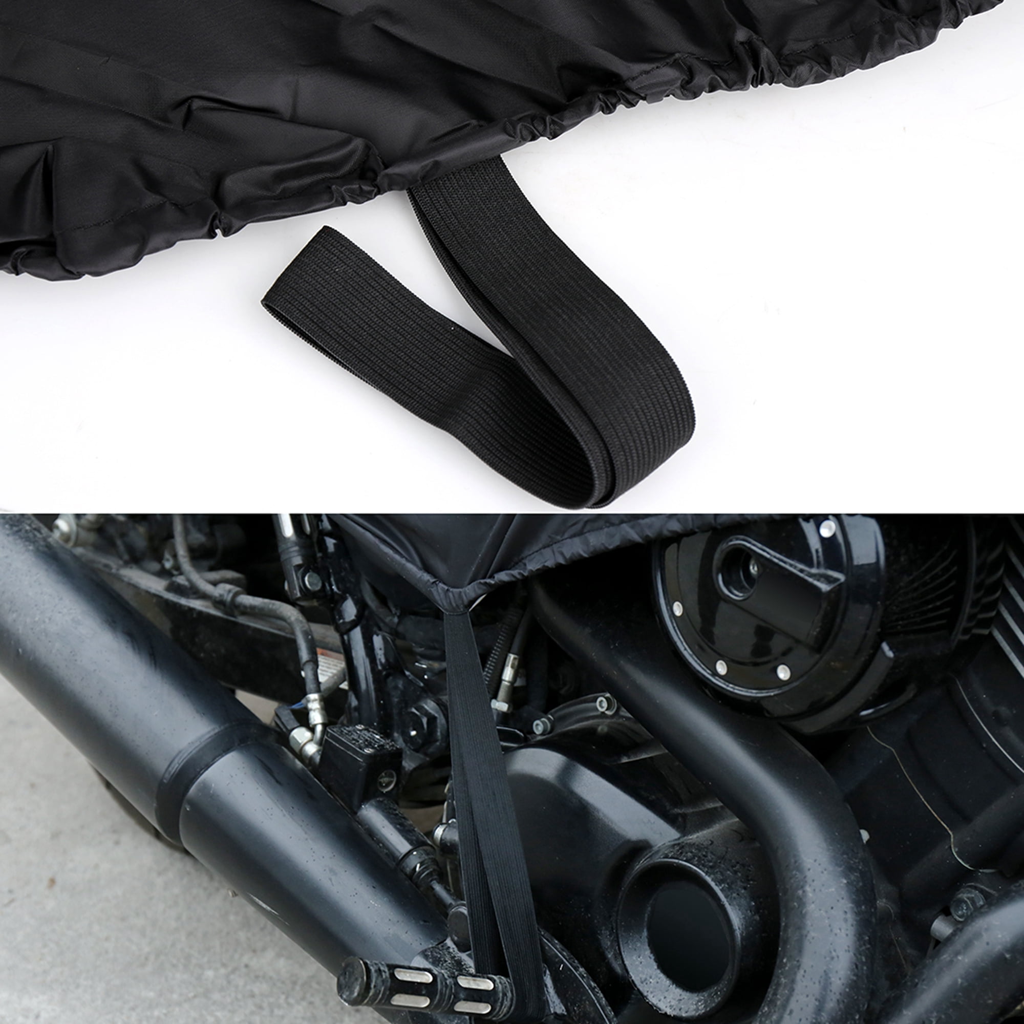 Unique Bargains 210T Motorcycle Half Cover Rain Dust UV Protector L Black
