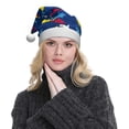 thumbnail image 5 of KLL Christmas Hats for Adults Plush Cartoon Shark Print Santa Hat Xmas Fluffy Santa Claus Hat for Women Men, 5 of 6