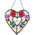 thumbnail image 1 of Vidriera con forma de corazón Ky&BOSAM, diseño de flores auténticas, 11 x 12 cm, 1 of 9