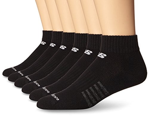 new balance men's 6 pack core cotton quarter socks