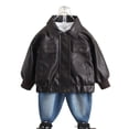 thumbnail image 3 of WOLLED Faux Leather Jacket for Kids Boys Motorcycle PU Outerwear 1-12Y Baby Fashion Coats, 3 of 10