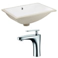 thumbnail image 1 of 18.25-in. W CUPC Rectangle Bathroom Undermount Sink Set In White - Chrome Hardware AI-22876, 1 of 8