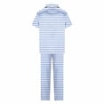 thumbnail image 4 of Tnhcen Women's Summer Plaid Two-piece Pajama Set Sleepwear Loungewear Button-Down Nightwear Homewear Sets S-2XL, 4 of 6