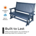 thumbnail image 4 of Innovaze Polywood HIPS Patio Glider with Cup Holders, High Backrest and Deep Contoured Seat, All-Weather Resistant for Outdoor Porch Garden, Heavy Duty 900 LBS (3-seater, Navy Blue), 4 of 9