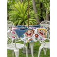 thumbnail image 3 of Outdoor Tablecloth with Umbrella Hole for Patio/Picnic/Party/Camping, Children's Day Waterproof Table Cloth Round Cover Washable, Cartoon Cute Watercolor Truck Flower (Dia 54"), 3 of 8