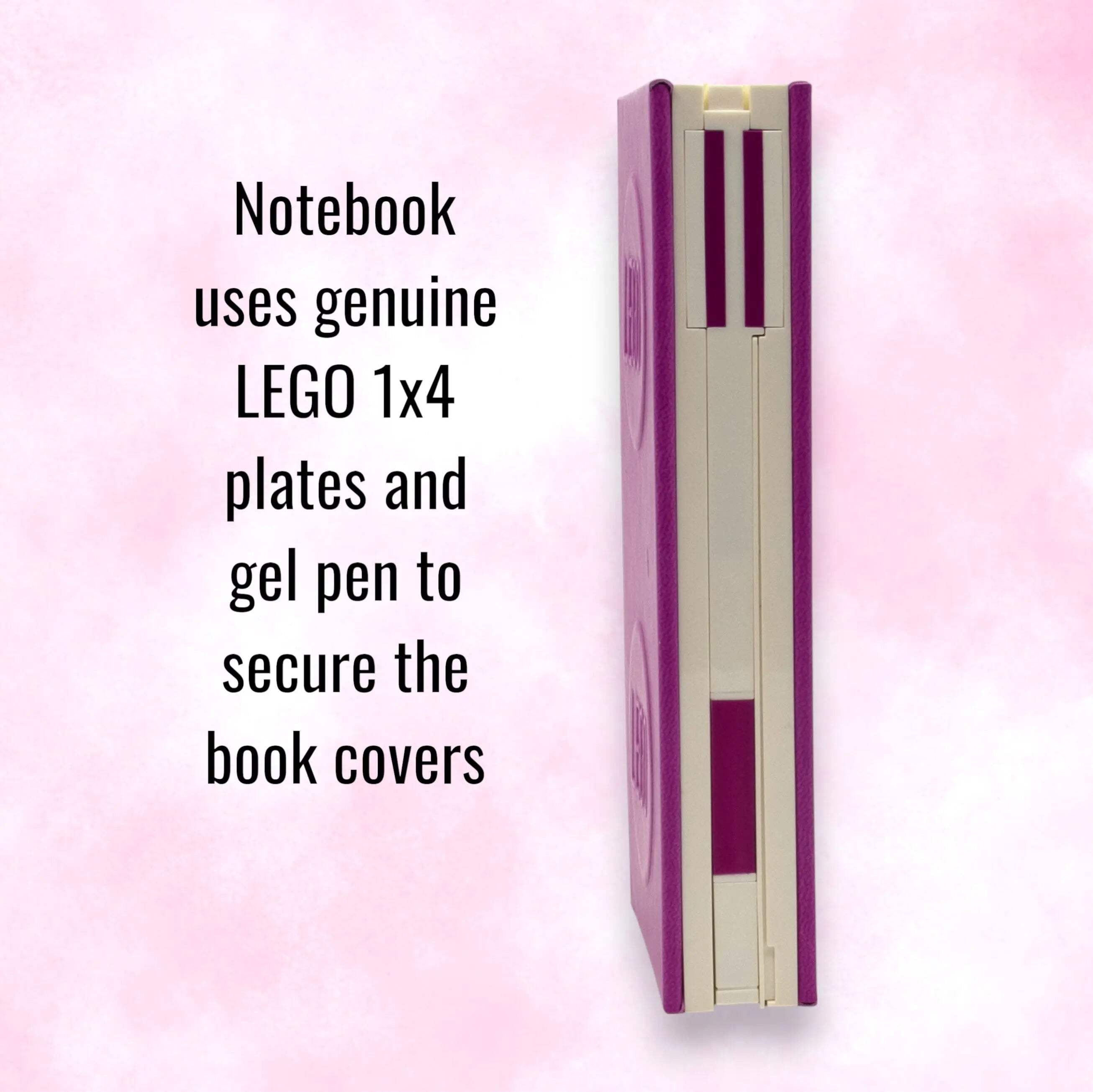 LEGO Locking Notebook with Gel Pen - 1x2 Red Violet