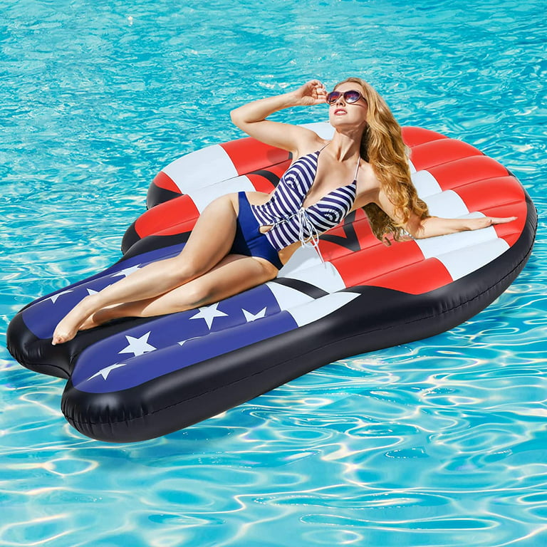 Large Pool Float, Giant American Flag Pool Float, USA Pool Floaties Pool  Lounger Raft, Large Float for Adults & Kids Swimming Pool, 4th of July  Party