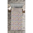 thumbnail image 3 of Ambesonne Funky Quilted Bedspread Set 2 Pcs, Memphis 90s 3D Shapes, Twin Size, Multicolor, 3 of 3