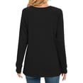 thumbnail image 5 of WUJINXIA Women's Long Sleeve Dressy Blouses Pleated Front Tunic Crew Neck Casual, 5 of 6