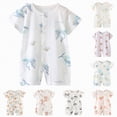 thumbnail image 4 of HCNTES Baby Children Infant Newborn Unisex Short Sleeve One-Piece Jumpsuit Bodysuit Toddler Kids Soft Pajamas Sleepwear Homewear for Spring Summer(X01-Light Green,12-18 Months), 4 of 4