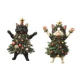 thumbnail image 3 of Adorno para de Navidad con gato, decoración navideña, decoración plana 2D, colgante, regalo para amantes de los gatos, decoración navideña única, 3 of 7