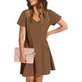thumbnail image 7 of WRKEKC Summer Casual Dresses for Women, Womens Plus Size T-Shirt Dresses, Womens Loose Fitting Dresses,Women's Fashion Summer Solid Color Short-Sleeve V-Neck Casual Dress, 7 of 7