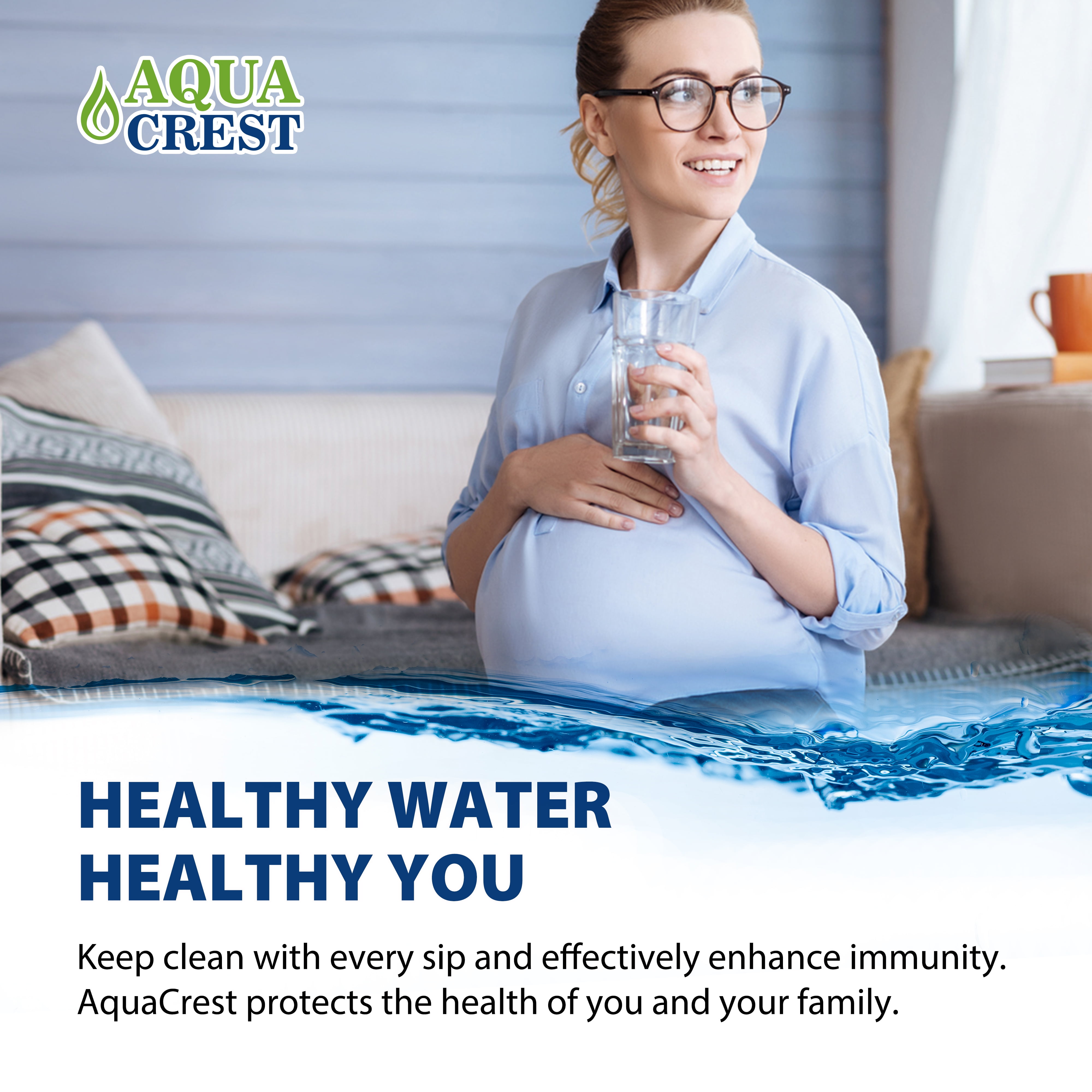 3 Pack AQUACREST MSWF Replacement for GE® MSWF Refrigerator Water Filter