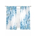 thumbnail image 7 of Teal Blue Wisteria Sheer Curtains 72 Inch Length 2 Panels Set, Sprinng Summer Pastoral Botanical Voile Window Treatment Rod Pocket Curtains Sheers Drapes for Bedroom/Living Room/Kitchen 52"x72"x2, 7 of 7