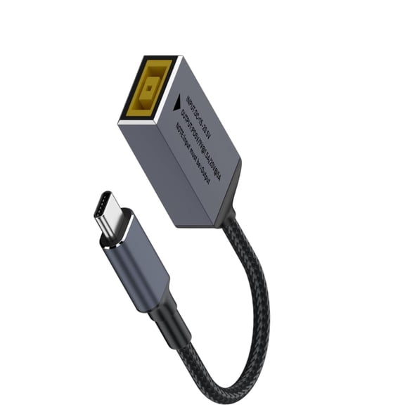DC Slim Tip Female Input to USB C PD Male Power Charging Cable,for Lenovo Thinkpad Rectangle Mouth Power Adaptor to USB Type-C