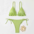 thumbnail image 4 of OSFVNOXV Bikinis Sets for Women 2-Piece Summer Beachwear Dressy Triangle Swimsuit Halter Neck Bra String Thongs Hot Spring Swimwear, 4 of 4