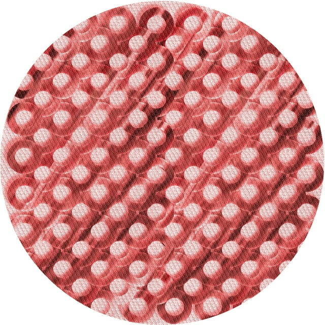 Ahgly Company Tapis Rond Lavable en Machine Intérieur Transitionnel Rose Pastel, 5 Pieds Rond
