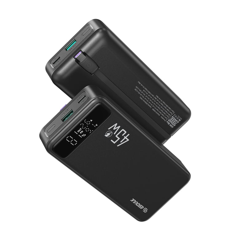 45W 20000mAh Power Bank Battery with Integrated USB-C Charging
