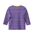 thumbnail image 4 of CCRFTGI Girls 3/4 Sleeve Shirts Fall Trendy Purple Shirts Size 9-10 Shirt Cute Kids Crew Neck Ribbed Knit T-shirts Basic Tween Girls Striped Clothes Purple 9-10 Years, 4 of 4