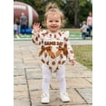 thumbnail image 4 of Cjfdfy Newborn Baby Girl Football Romper Adorable Letter Embroidery Long Sleeve Round Neck Jumpsuit for Party Wear Cute Game Day Football Outfit Letter Embroidery Waffle Knit Bodysuit, 4 of 9