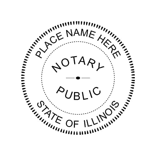 New IMPRUE Round Self-Inking Notary Seal Rubber Stamp - Illinois