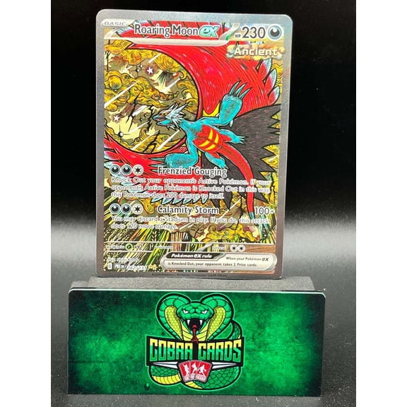 Collectible 2025 Prismatic Evolutions Roaring Moon EX SAR Secret Rare Holo #162/131 Pokemon Trading Card (English)