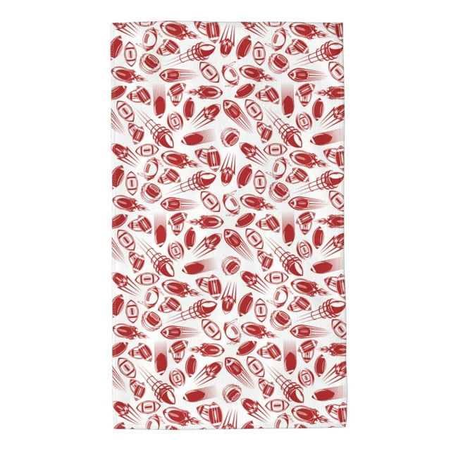 Lsque Red Football Drawing Hand Towel for Bathroom Kitchen Absorbent Soft Home Face Bath Towels 27.5 X 16 Inches Soft Decorative Home Hotel