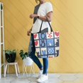 thumbnail image 4 of FORMRS Womens Canvas Tote Bag with Zipper Inner Pocket Shoulder Handbag, Black Cats and Hearts, 4 of 7