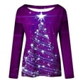 thumbnail image 4 of Tops de Otoño Para Mujer Tops Con Estampado Navideño Blusa de Jersey de Árbol Con Cuello Redondo de Manga Larga A La Moda Odeerbi  ODB179043, 4 of 5