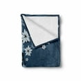 thumbnail image 2 of Floral Soft Flannel Fleece Blanket, Spring Blooms on Grunge Backdrop Classic Petal Flourishing Season Essence Theme, Cozy Plush for Indoor and Outdoor Use, 50" x 60", Night Blue Dust, by Ambesonne, 2 of 6