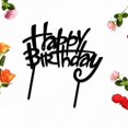 thumbnail image 3 of Cake topper Keoysek de acrílico negro Feliz Cumpleaños, 3 of 8