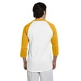 thumbnail image 2 of Champion Men's Raglan Baseball T-Shirt, White/Gold, XX-Large, 2 of 3