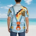 thumbnail image 6 of Balery Giraffe Come Out From Zipper Print Men's Hawaiian Shirts Short Sleeve Beach Shirt Relaxed Fit Vacation Button Down Shirts-3X-Large, 6 of 9