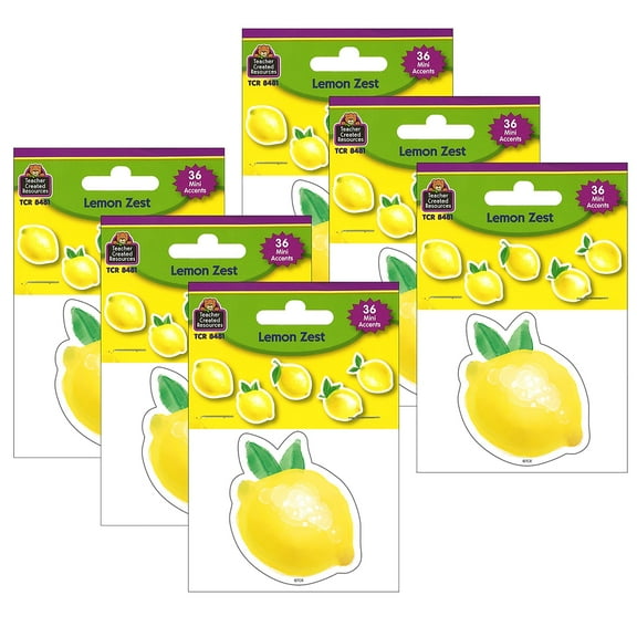 Teacher Created Resources Lemon Zest Mini Accents, 36 Per Pack, 6 Packs