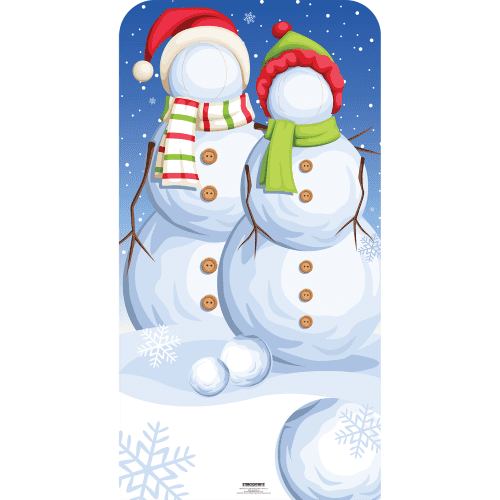 SC1157 Snowman Couple Stand in Cardboard Cutout Standee Standup